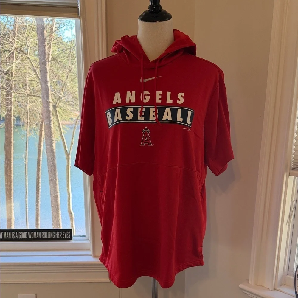 Nike Dri Fit Red Angels Baseball SS Hoodie, Large, EUC